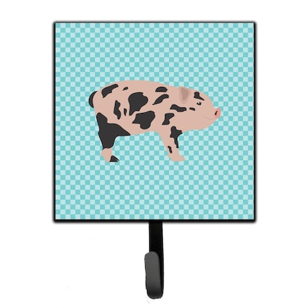 Micasa Mini Miniature Pig Blue Check Leash or Key Holder MI228535